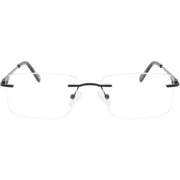 男性用 長方形 金属 黒 サングラス - アンチブルーライト - SmartBuy Collection