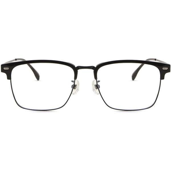 Browline Full Rim Plastic Men's Prescription Eyeglasses Online Black Size 56 - Free Lenses - Blue Light Block Available - SmartBuy Collection