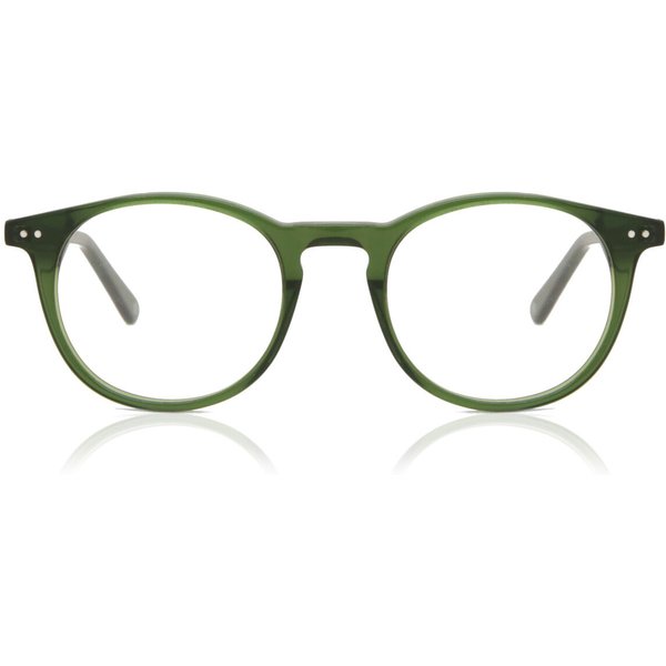 Round Full Rim Plastic Men's Prescription Eyeglasses Online Green Size 47 - Free Lenses - Blue Light Block Available - SmartBuy Collection