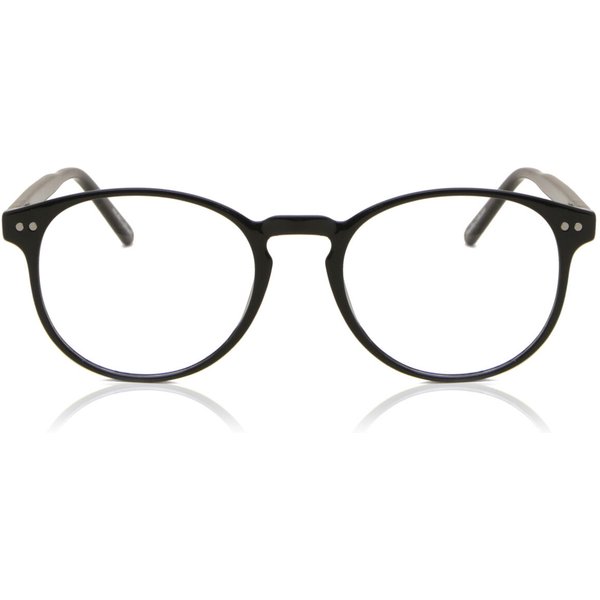 Oval Full Rim Plastic Men's Prescription Eyeglasses Online Black Size 49 - Free Lenses - Blue Light Block Available - SmartBuy Collection