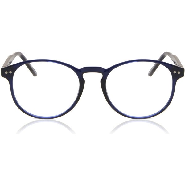 Oval Full Rim Plastic Men's Prescription Eyeglasses Online Blue Size 49 - Free Lenses - Blue Light Block Available - SmartBuy Collection