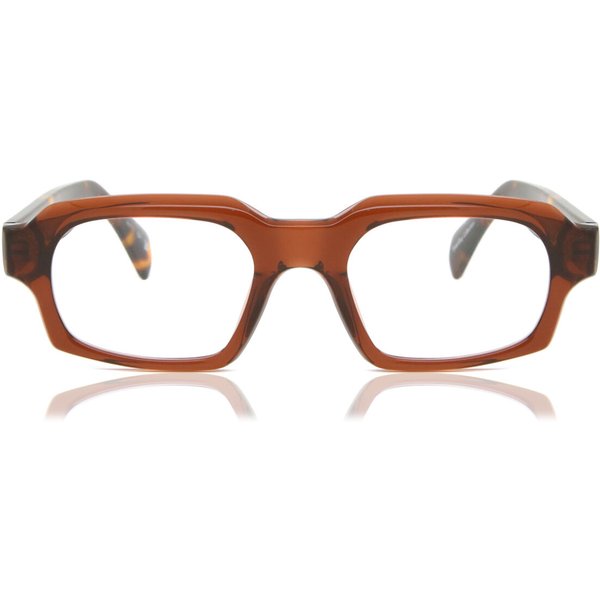 Square Full Rim Plastic Men's Prescription Eyeglasses Online Brown Size 49 - Free Lenses - Blue Light Block Available - SmartBuy Collection