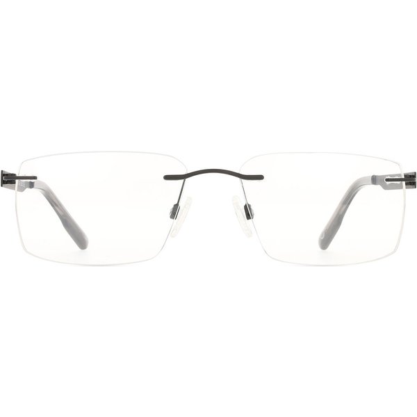 Rectangle Rimless Titanium Men's Prescription Eyeglasses Online Black Size 56 - Free Lenses - Blue Light Block Available - SmartBuy Collection