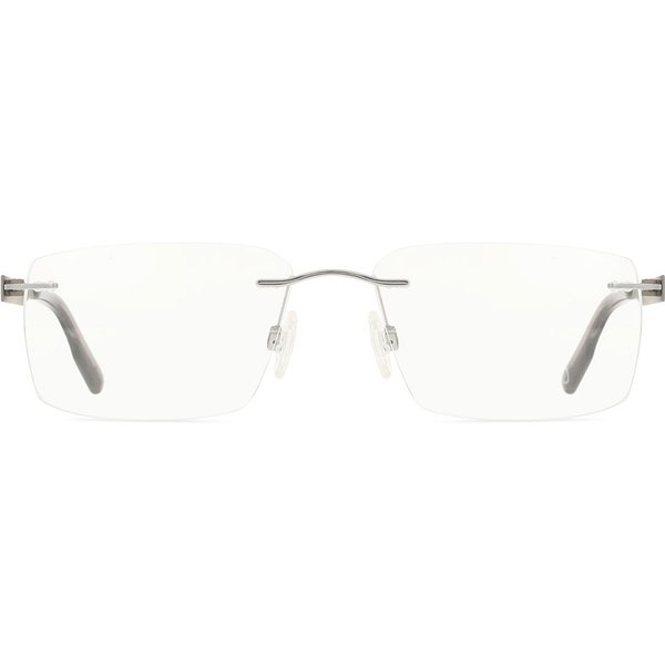 Rectangle Rimless Titanium Men's Prescription Eyeglasses Online Grey Size 56 - Free Lenses - Blue Light Block Available - SmartBuy Collection
