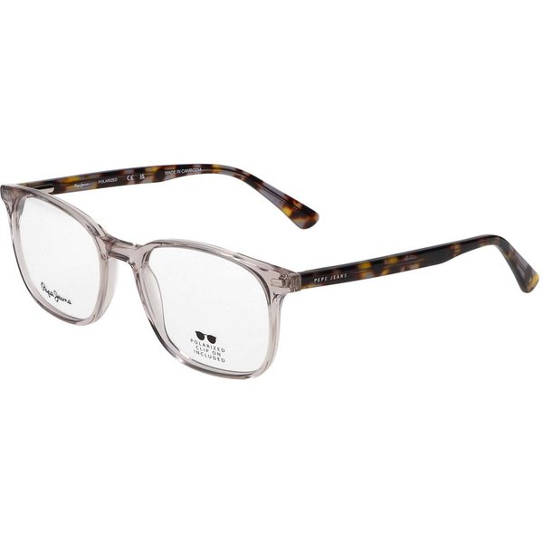Pepe Jeans PJ7490 with Clip-On 949P Men's Eyeglasses Brown Size 55 - Blue Light Block Available
