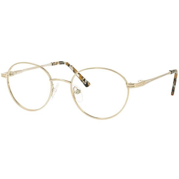 Oval Full Rim Metal Men's Prescription Eyeglasses Online Gold Size 48 - Free Lenses - Blue Light Block Available - Arise Collective