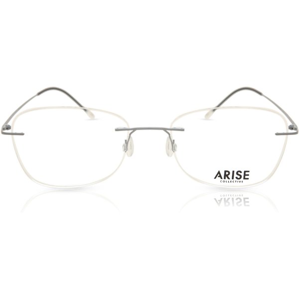 Rectangle Rimless Plastic Men's Prescription Eyeglasses Online Black Size 53 - Free Lenses - Blue Light Block Available - Arise Collective