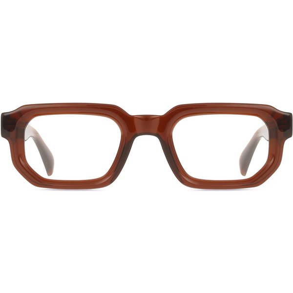 Rectangle Full Rim Plastic Men's Prescription Eyeglasses Online Brown Size 49 - Free Lenses - Blue Light Block Available - Arise Collective