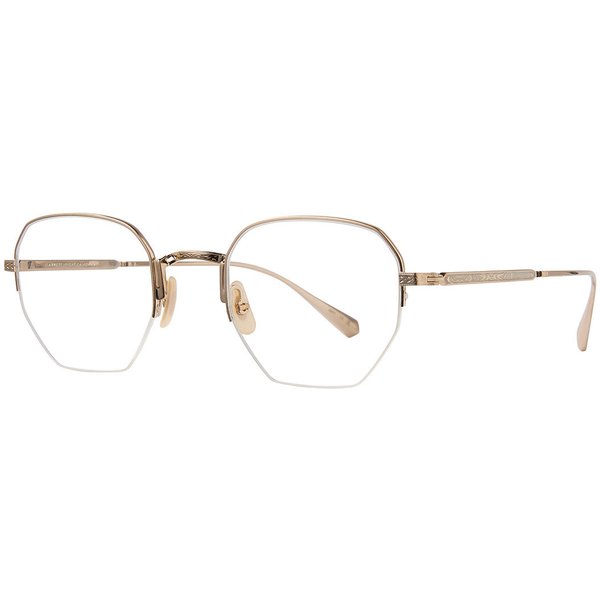 Garrett Leight ALMA J BRAG Men's Eyeglasses Gold Size 47 - Blue Light Block Available