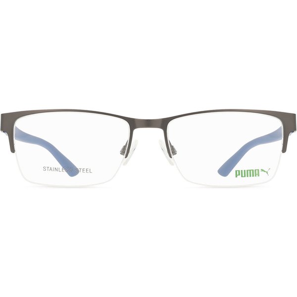 Puma PU0472O 009 Men's Eyeglasses Silver Size 60 - Blue Light Block Available