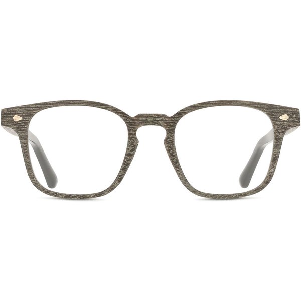 Square Full Rim Wood Men's Prescription Eyeglasses Online Grey Size 48 - Free Lenses - Blue Light Block Available - SmartBuy Collection