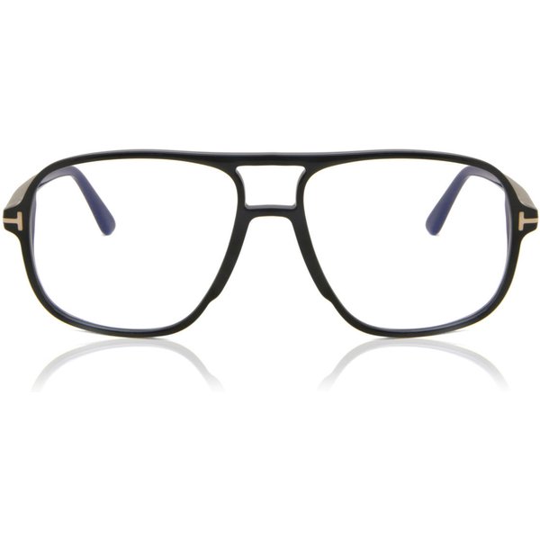 Tom Ford FT5737-B 001 Blue-Light Block Men's Eyeglasses Black Size 56 - Blue Light Block Available