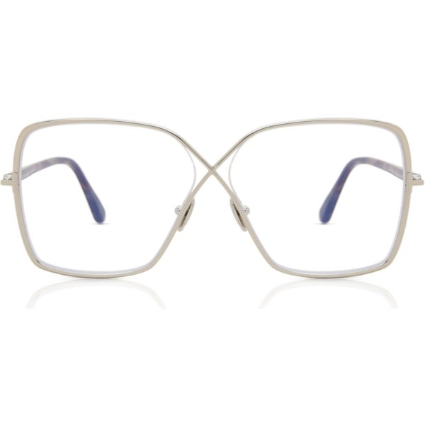 Tom Ford FT5841-B 016 Blue-Light Block Women’s Eyeglasses Silver Size 59 - Blue Light Block Available