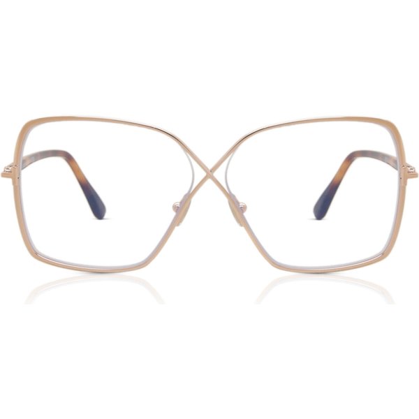 Tom Ford FT5841-B 028 Blue-Light Block Women’s Eyeglasses Rose-Gold Size 59 - Blue Light Block Available
