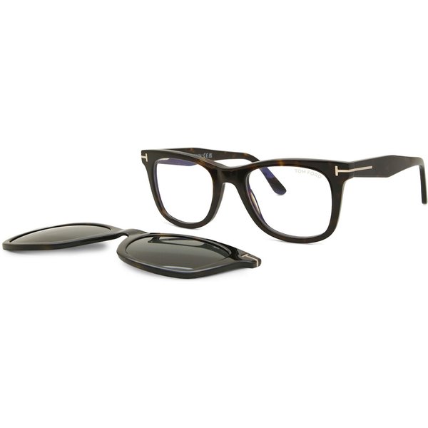 トム フォード トム フォード Tom Ford FT5970-B with Clip-On 052 青-Light Block サングラス - 男性用 - べっ甲shell