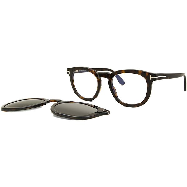 トム フォード トム フォード Tom Ford FT5993-B with Clip-On 052 青-Light Block サングラス - 男性用 - べっ甲shell
