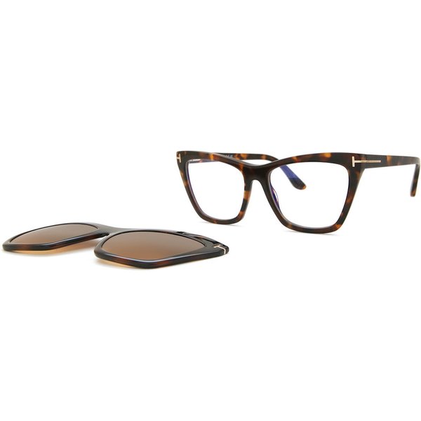 トム フォード トム フォード Tom Ford FT5971-B with Clip-On 052 青-Light Block サングラス - 女性用 - べっ甲shell