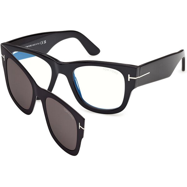 トム フォード トム フォード Tom Ford FT6099-B with Clip-On 001 青-Light Block サングラス - 男性用 - 黒