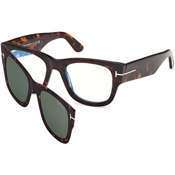 トム フォード トム フォード Tom Ford FT6099-B with Clip-On 052 青-Light Block サングラス - 男性用 - べっ甲shell
