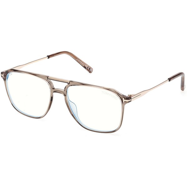 Tom Ford FT5665-B 045 Blue-Light Block Men's Eyeglasses Brown Size 54 - Blue Light Block Available
