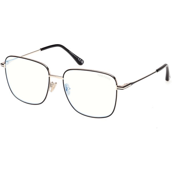 Tom Ford FT6136-B 001 Blue-Light Block Women’s Eyeglasses Black Size 56 - Blue Light Block Available
