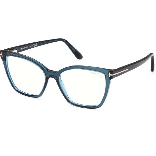 Tom Ford FT5812-B 087 Blue-Light Block Women’s Eyeglasses Blue Size 53 - Blue Light Block Available