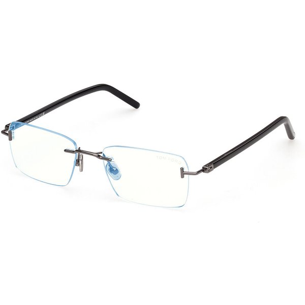 Tom Ford FT6210-B 012 Blue-Light Block Men's Eyeglasses Silver Size 54 - Blue Light Block Available