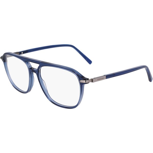 Salvatore Ferragamo SF3006 432 Men's Eyeglasses Blue Size 56 - Blue Light Block Available