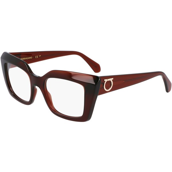 Salvatore Ferragamo SF3008 232 Women’s Eyeglasses Brown Size 50 - Blue Light Block Available
