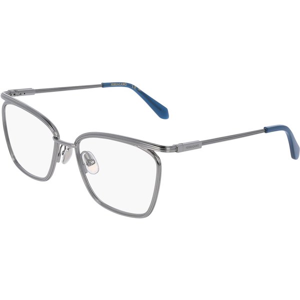 Salvatore Ferragamo SF2235 027 Women’s Eyeglasses Gunmetal Size 55 - Blue Light Block Available