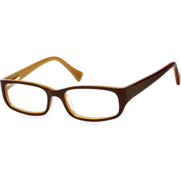 Rectangle Full Rim Plastic Kids' Prescription Eyeglasses Online Brown Size 45 - Free Lenses - Blue Light Block Available - SmartBuy Collection
