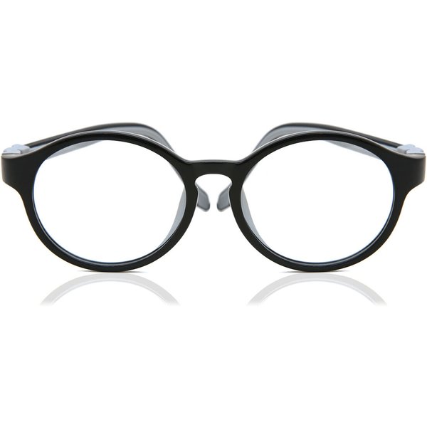 Round Full Rim Plastic Kids' Prescription Eyeglasses Online Black Size 46 - Free Lenses - Blue Light Block Available - SmartBuy Collection