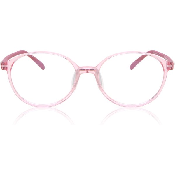 Oval Full Rim Plastic Kids' Prescription Eyeglasses Online Pink Size 48 - Free Lenses - Blue Light Block Available - SmartBuy Collection