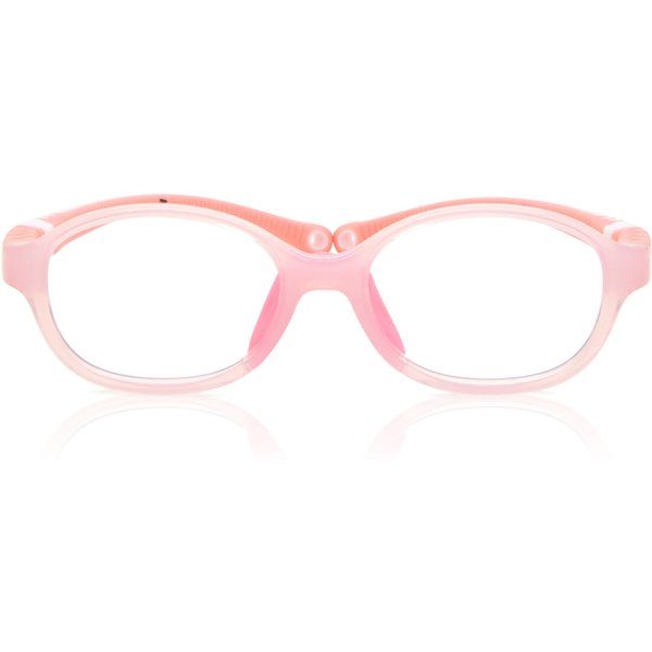 Oval Full Rim TR90 Kids' Prescription Eyeglasses Online Pink Size 41 - Free Lenses - Blue Light Block Available - SmartBuy Collection