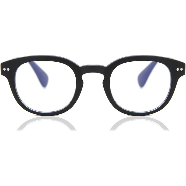 Oval Full Rim Plastic Men's Prescription Eyeglasses Online Black Size +1.00 - Free Lenses - Blue Light Block Available - SmartBuy Collection