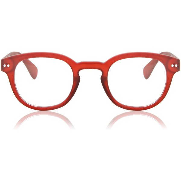 Oval Full Rim Plastic Men's Prescription Eyeglasses Online Red Size +1.00 - Free Lenses - Blue Light Block Available - SmartBuy Collection