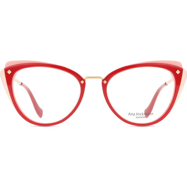 Ana Hickmann AH6326 H03 Women’s Eyeglasses Red Size 52 - Blue Light Block Available