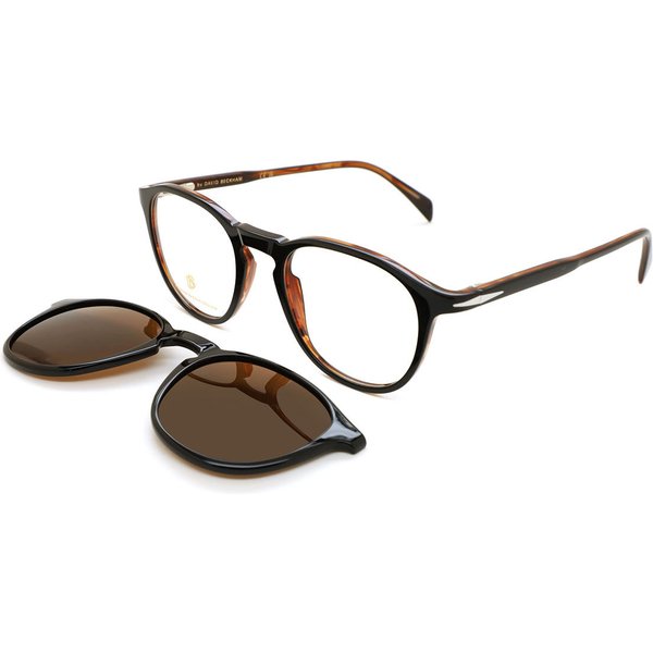 David Beckham DB 1018/C with Clip-On 05K/SP Men's Eyeglasses Black Size 50 - Blue Light Block Available