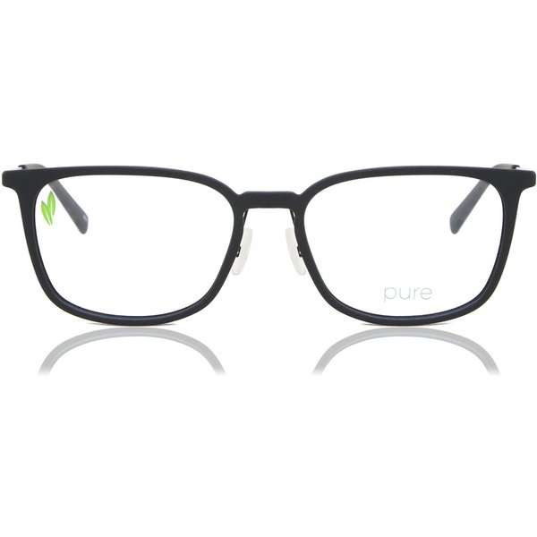 Pure P-2009 002 Men's Eyeglasses Black Size 55 - Blue Light Block Available