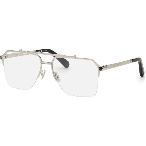 Philipp Plein VPP222M 0579 Men's Eyeglasses Silver Size 61 - Blue Light Block Available