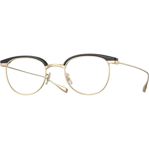 Eyevan Caravan BK/G Men's Eyeglasses Gold Size 48 - Blue Light Block Available
