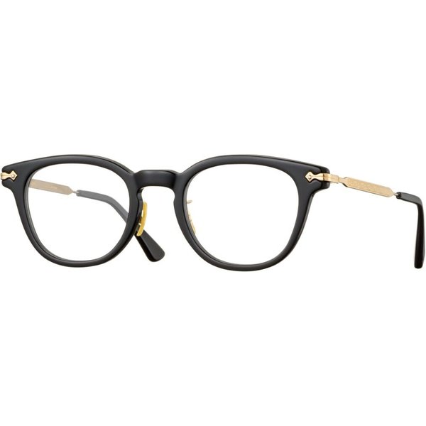 Eyevan Webb Prs PBK/G Men's Eyeglasses Black Size 47 - Blue Light Block Available