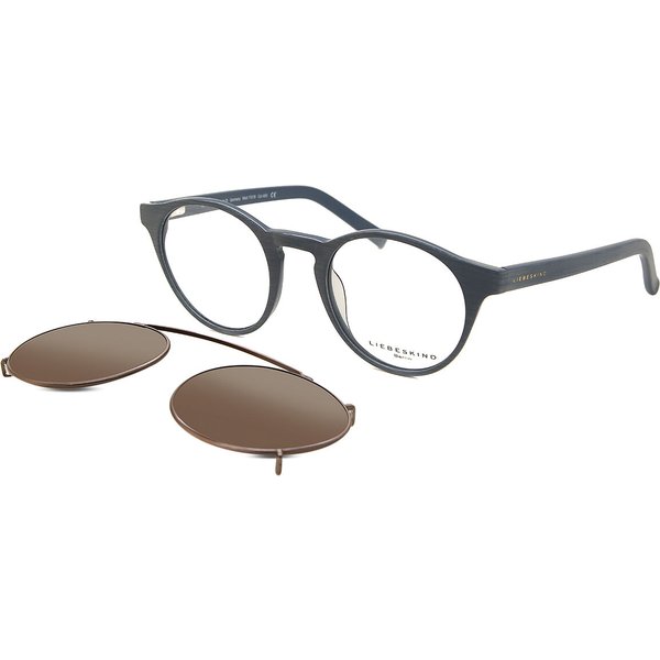 Liebeskind 11018 with Clip-On 00400 Men's Eyeglasses Blue Size 49 - Blue Light Block Available