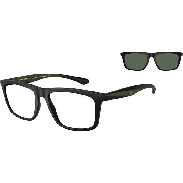 エンポリオアルマーニ Emporio EA4235F アジアフィット with Clip-on 50011W サングラス - 男性用 - 黒