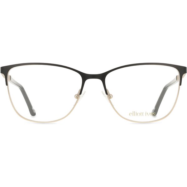 Elliott Ives Velvetleaf Black Women’s Eyeglasses Gold Size 52 - Blue Light Block Available