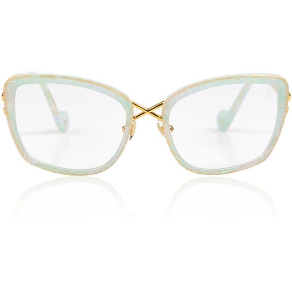 Anna-Karin Karlsson LA CROIX Opal Women’s Eyeglasses Green Size 45 - Blue Light Block Available
