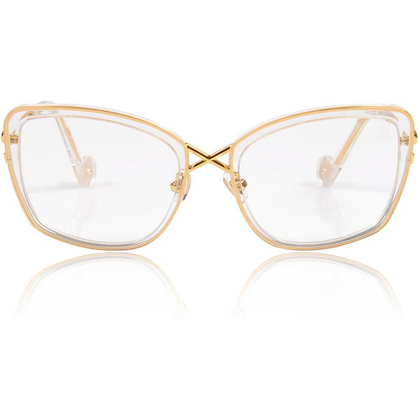 Anna-Karin Karlsson LA CROIX Translucent Women’s Eyeglasses Gold Size 45 - Blue Light Block Available