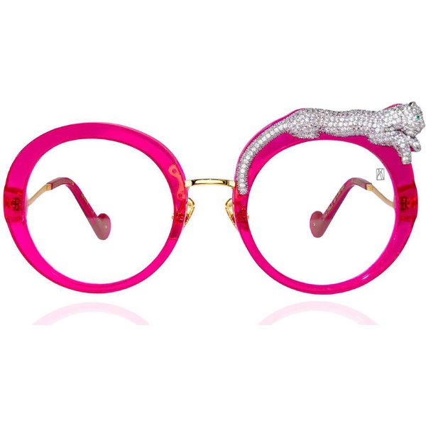 Anna-Karin Karlsson ROSE ET LA ROUE OPTICAL Hot Pink Women’s Eyeglasses Pink Size Standard - Blue Light Block Available