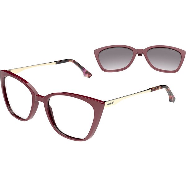 Colcci Bandy 4 Y with Clip-on C6272C2352 Women’s Eyeglasses Burgundy Size 51 - Blue Light Block Available