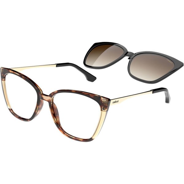 Colcci Bandy 4 with Clip-on C6188J8557 Women’s Eyeglasses Gold Size 57 - Blue Light Block Available